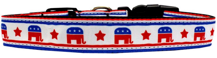 Political Nylon Republican Dog Collar XL